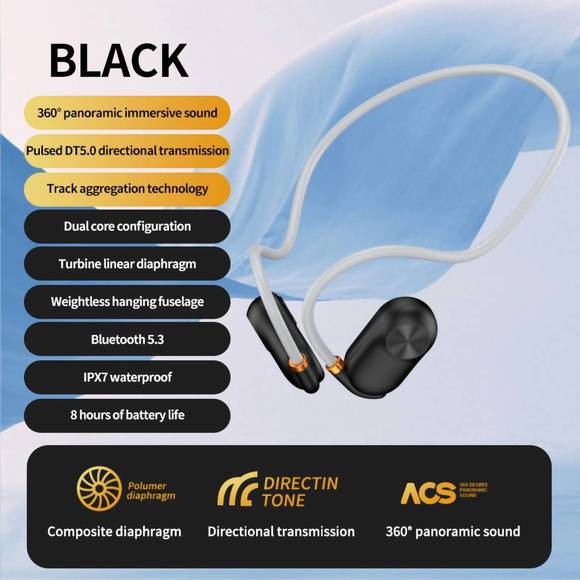 NEW SKCT q1 rechargeable bluetooth headphones in black - Picture 2 of 2